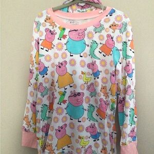Colorful Cartoon Print Pajama Top